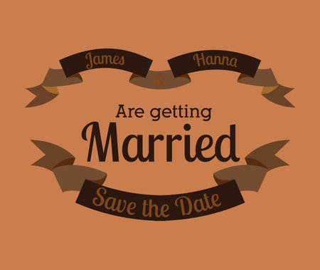 Wedding design over orange background, vector illustration.のイラスト素材