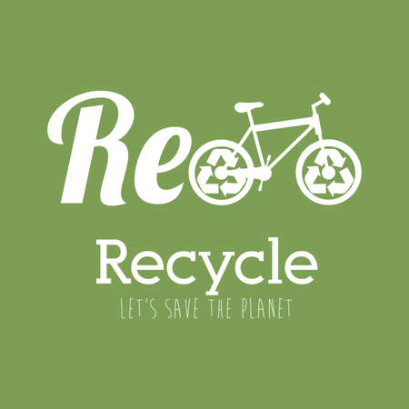 Ecology design over green background, vector illustration.のイラスト素材