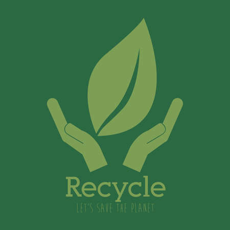 Ecology design over green background, vector illustration.のイラスト素材