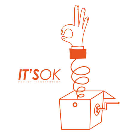 Hands design over white background, vector illustration.のイラスト素材