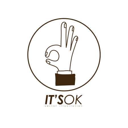 Hands design over white background, vector illustration.のイラスト素材