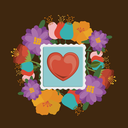 Romantic design over brown background, vector illustration.のイラスト素材