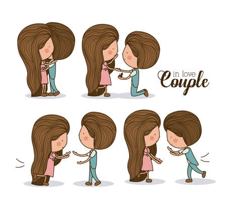 Romantic design over white background, vector illustrationのイラスト素材