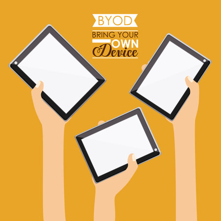 Technology design over yellow background, vector illustration.
