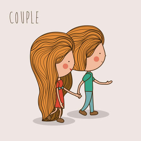 Couple design over white background ,vector illustration.のイラスト素材