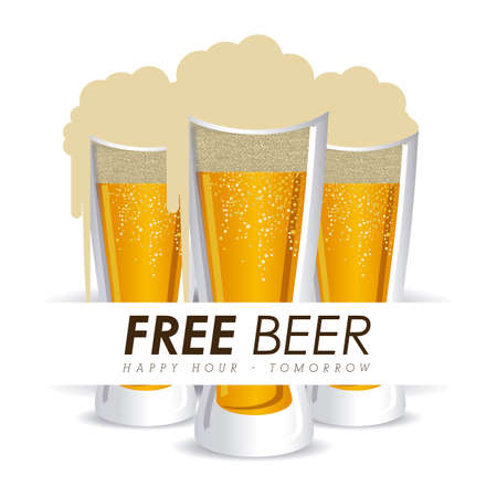 Beer design over white background, vector illustration.のイラスト素材