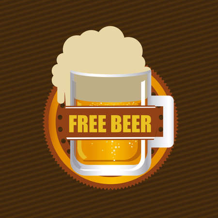 Beer design over brown background, vector illustration.のイラスト素材