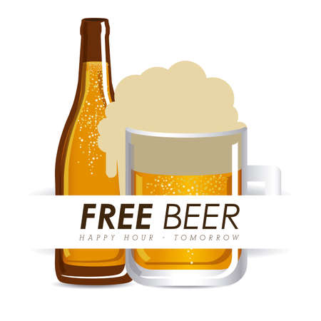 Beer design over white background, vector illustration.のイラスト素材