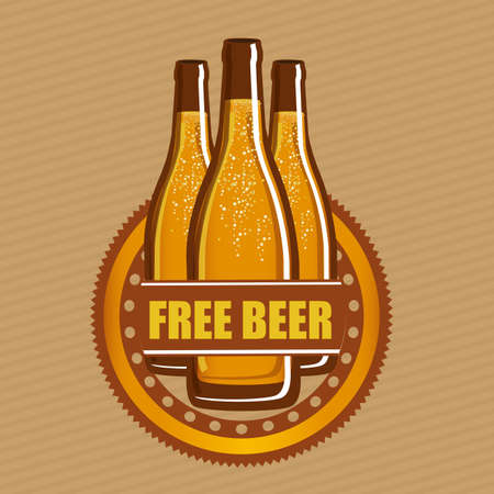 Beer design over beige design illustration.のイラスト素材