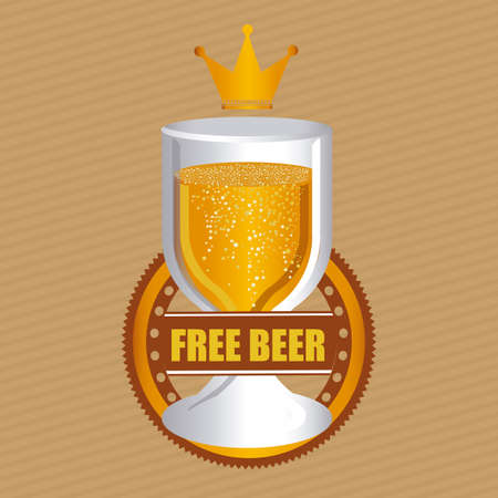 Beer design over beige design illustration.のイラスト素材