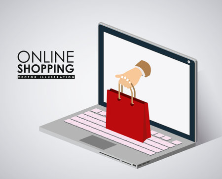 Shopping design over white background, illustration.のイラスト素材