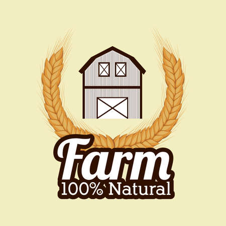 Farm design over beige background, illustration.のイラスト素材