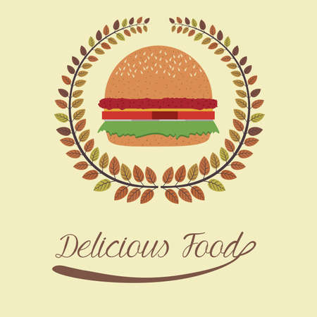 Food design over beige background, illustration.のイラスト素材