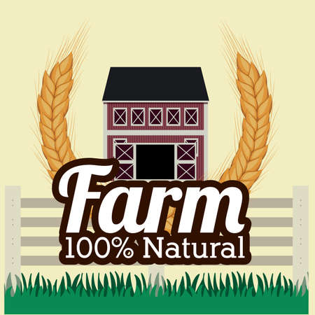 Farm design over beige background, illustration.のイラスト素材