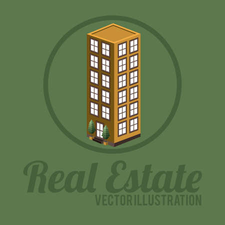 Real estate design over green background, illustration.のイラスト素材