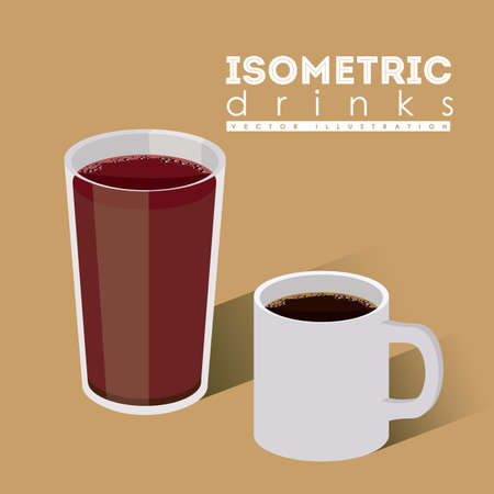 Drinks design over beige background, illustration.のイラスト素材