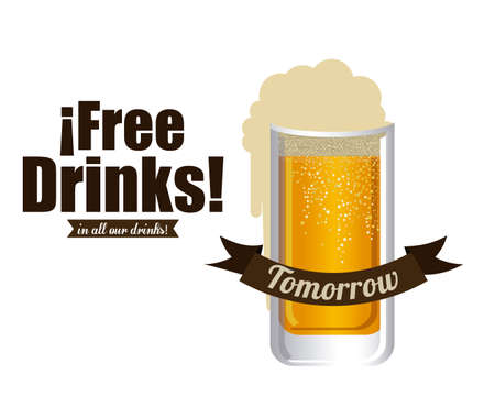 Beer design over white background, illustration.のイラスト素材