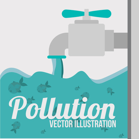 Pollution design over white background, illustration.のイラスト素材