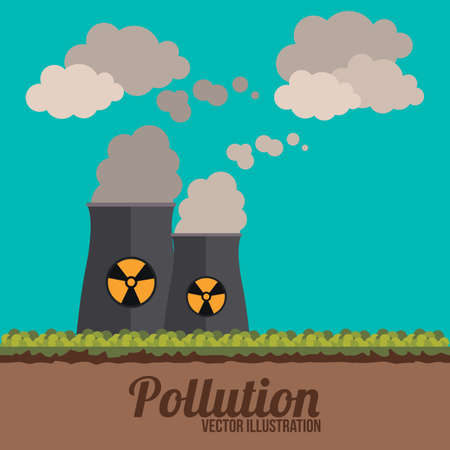 Pollution design over blue background, illustration.のイラスト素材