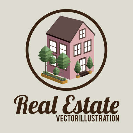 Real estate design over beige background, illustration.のイラスト素材
