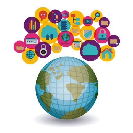 Technology design over white background, vector illustration.のイラスト素材