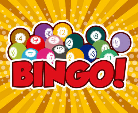Bingo design over yellow background, vector illustration.のイラスト素材