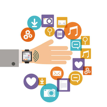 Technology design over white background, vector illustration.のイラスト素材