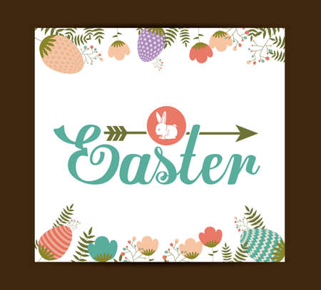 Happy easter card design, vector illustration.のイラスト素材