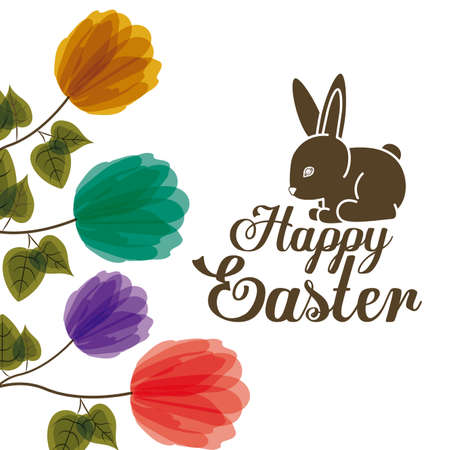 Happy easter card design, vector illustration.のイラスト素材