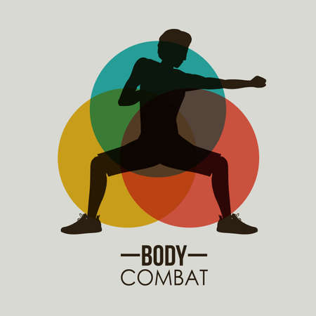Body combat sport design, vector illustration.のイラスト素材