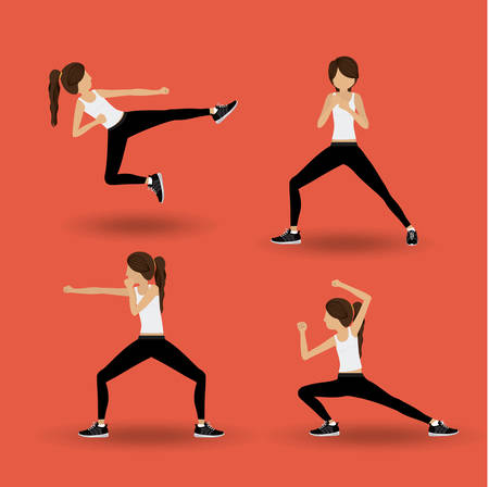 Body combat sport design, vector illustration.のイラスト素材
