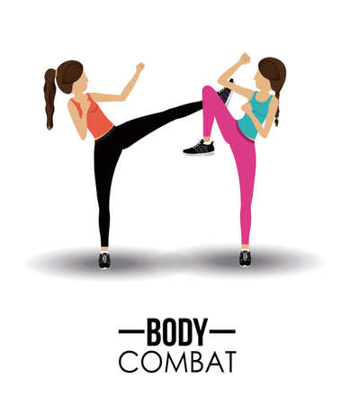 Body combat sport design, vector illustration.のイラスト素材