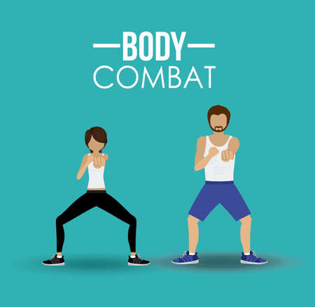 Body combat sport design, vector illustration.のイラスト素材