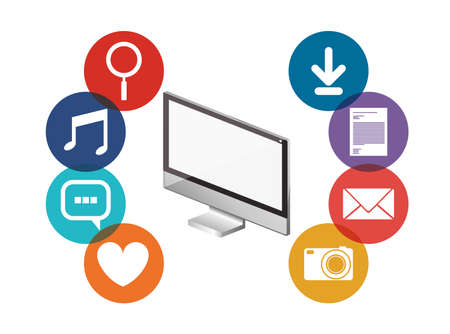 Technology design over white background illustration.のイラスト素材