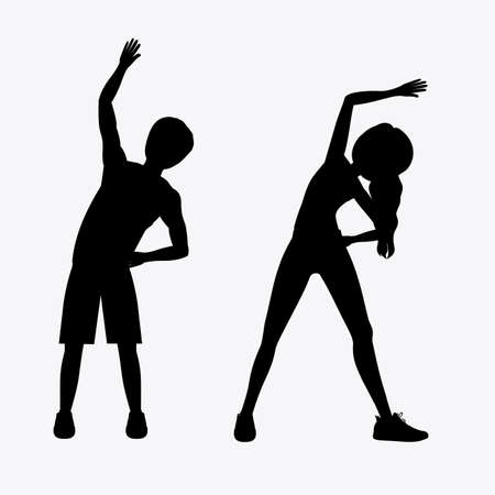 Fitness people design over white backgroundのイラスト素材