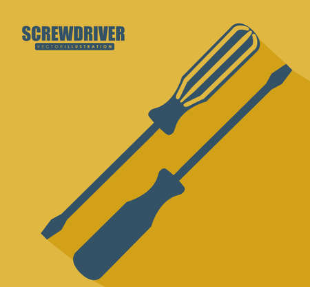 Screwdriver Tools design over yellow backgroundのイラスト素材