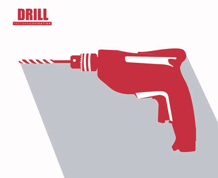 Drill Tool design over white backgroundのイラスト素材