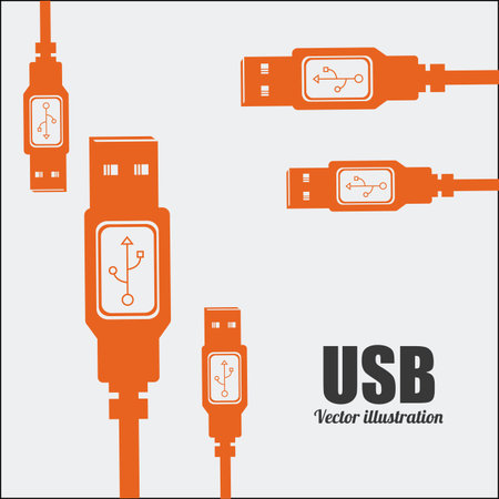 USB design over white backgroundのイラスト素材