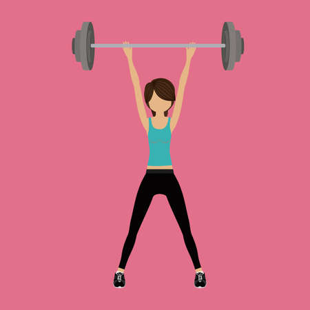 Fitness woman design over pink backgroundのイラスト素材