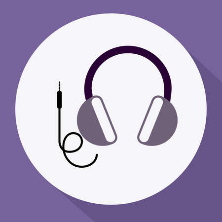 Music headphone design over purple background illustration.のイラスト素材