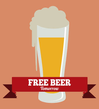 Beer design over beige backgroundのイラスト素材