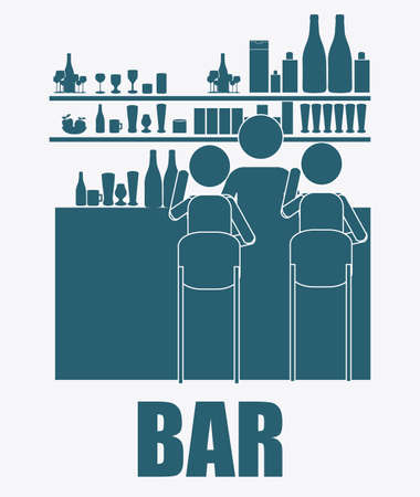 bar, desing over, white backgroundのイラスト素材