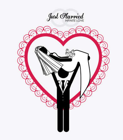 married, couple, desing white background, vector illustration.のイラスト素材