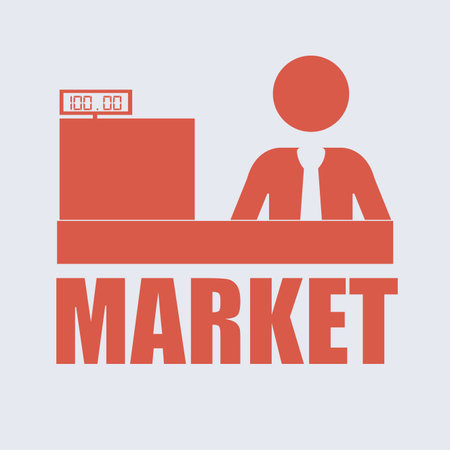 supermarket, desing over, white background, vector ilustration.のイラスト素材