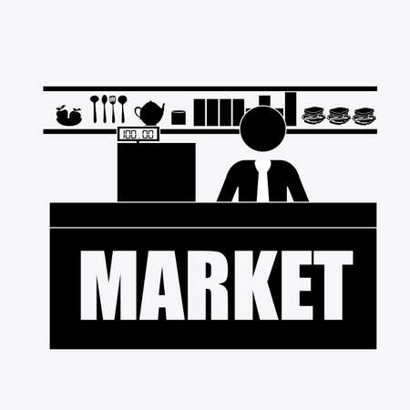 supermarket desing over white background, vector ilustration.のイラスト素材