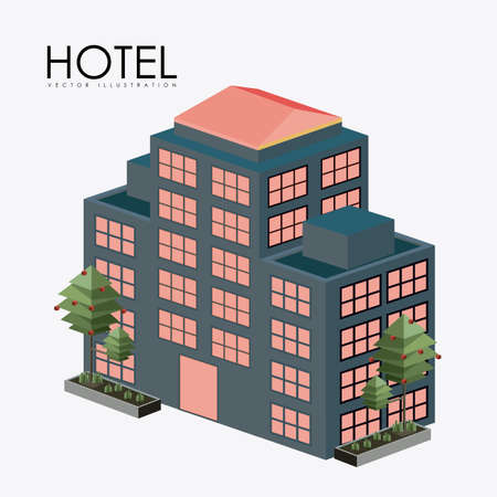 hotel, service desing over white background, vector illustrationのイラスト素材