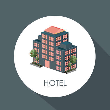 hotel, service desing over dark purple background, vector illustrationのイラスト素材