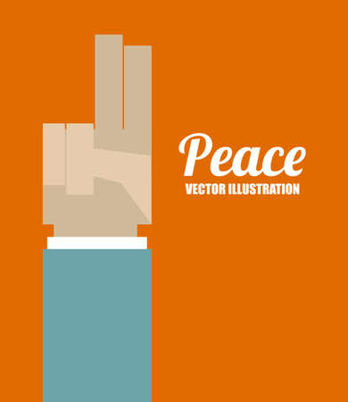 hands desing over orange background vector illustration.のイラスト素材