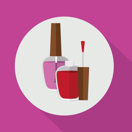 make up desing over puple background, vector illustrationのイラスト素材