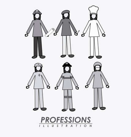 Professions, desing over, white background,のイラスト素材